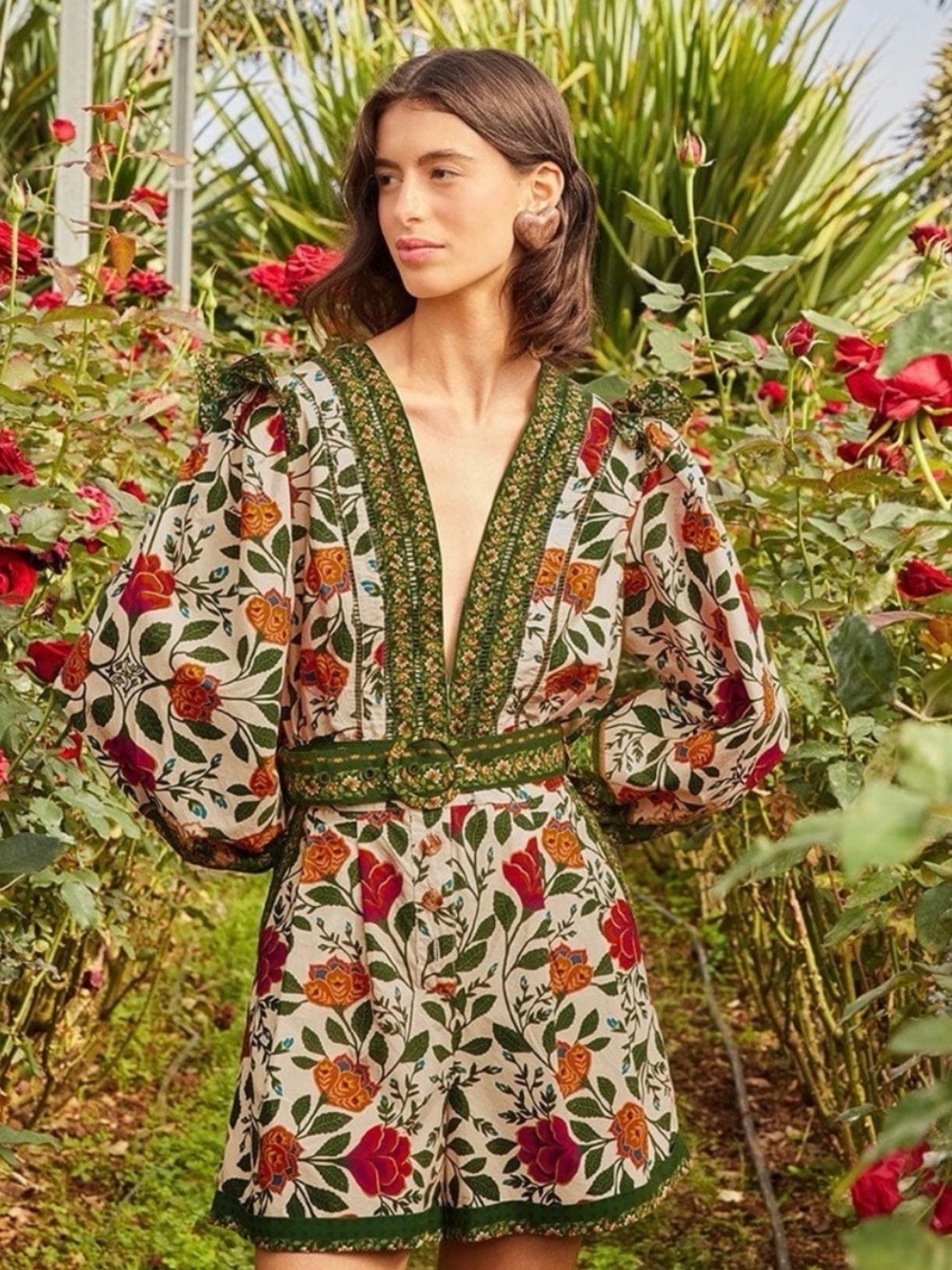 FARM Rio Floral Sand Garden Tapestry Organic Cotton Romper